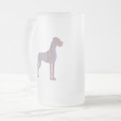 Dogge in Pastellfarben Mattglas Bierglas (Vorderseite Links)