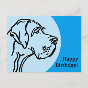 Dogge Kopfzeichnung Postkarte