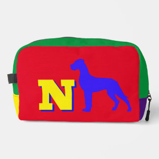 Dogge Monogramm-Tasche Great Dane und Farben Waschbeutel