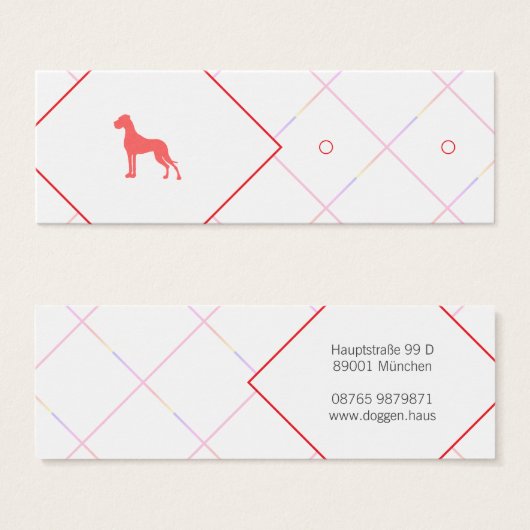 Dogge-Ohrring-Schmuckanzeigekarte (Vorne & Hinten)