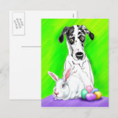 Dogge-Ostern-KANINCHEN?! Feiertagspostkarte (Vorne/Hinten)