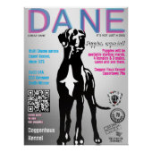 Dogge-Plakat für Welpenverkäufer Poster (Vorderseite)