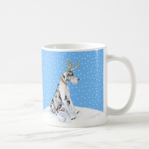 Dogge-Ren-Weihnachtsharlekin UC Kaffeetasse