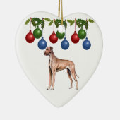 Dogge-Weihnachtsverzierung Keramikornament (Rechts)