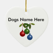 Dogge-Weihnachtsverzierung Keramikornament (Hinten)