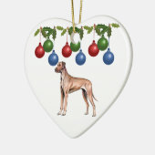 Dogge-Weihnachtsverzierung Keramikornament (Links)