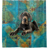 Dogge-Welpe Duschvorhang (Vorderseite)