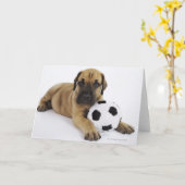 Dogge-Welpe mit Fußball Karte (Gelbe Blume)