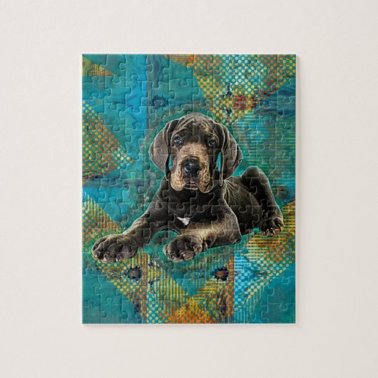 Dogge-Welpe Puzzle (Vertikal)