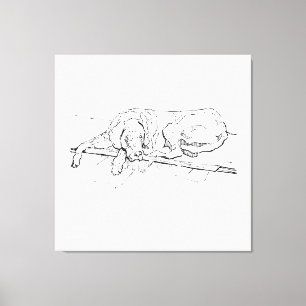 Dogge Zeichnung Deutsche-Dohle-Wandkunst Minimalis Leinwanddruck
