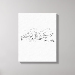 Dogge Zeichnung Deutsche-Dohle-Wandkunst Minimalis Leinwanddruck