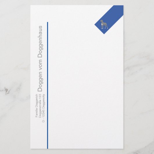 Doggen Notizpapier Briefpapier (Vorderseite)