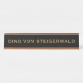 Doggen Schreibtischnamensplakette (Vorderseite )