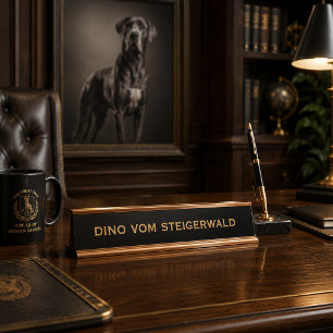 Doggen Schreibtischnamensplakette