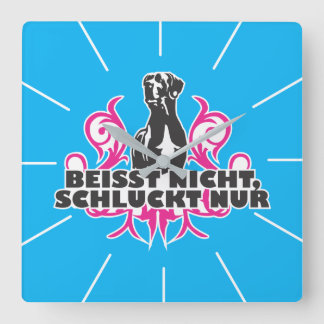 Doggen Wanuhr blau Quadratische Wanduhr