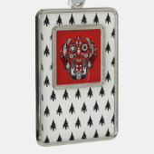 Doggen Weihnachtsbauger Rahmen-Ornament Silber (Rechts)