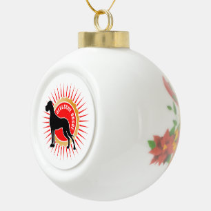 Doggen zu Weihnachten Keramik Kugel-Ornament