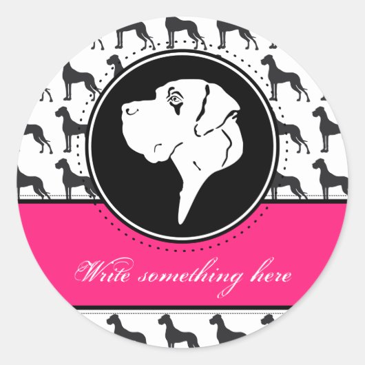 Doggenaufkleber Runder Aufkleber (Vorderseite)