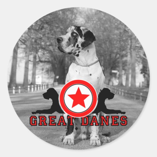 Doggenaufkleber Runder Aufkleber (Vorderseite)