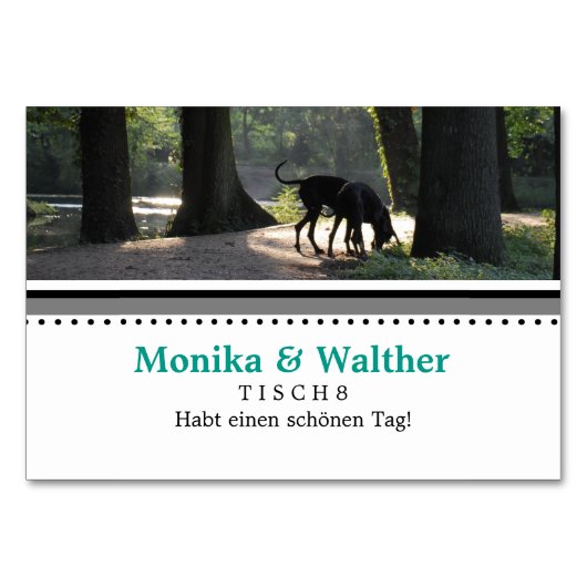 Doggenfoto Tischkarten Tischnummer (Vorderseite)