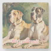 Doggenfreunde Untersetzer Marmor für Freunde (Vorderseite)