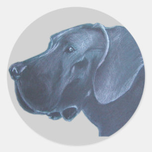 Doggenkopf Zeichnung Runder Aufkleber