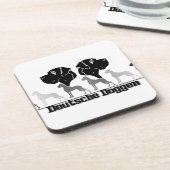 Doggenlogo Schwarz Grau Getränkeuntersetzer (Linke Seite)