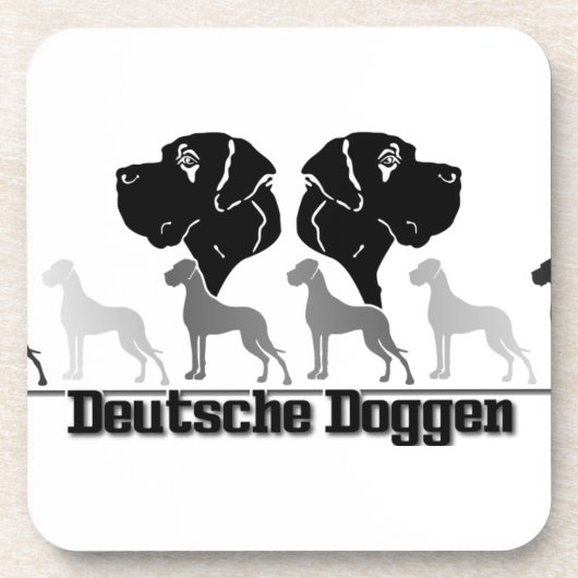 Doggenlogo Schwarz Grau Getränkeuntersetzer (Vorderseite)