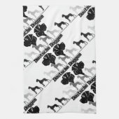 Doggenlogo Schwarz Grau Handtuch (Vertikal)