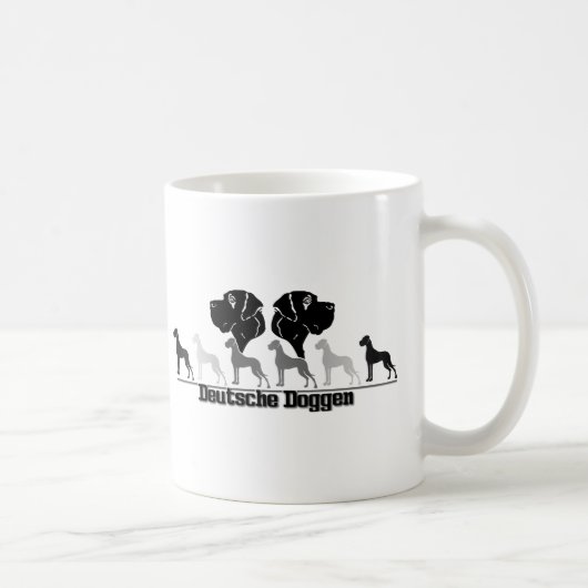 Doggenlogo Schwarz Grau Kaffeetasse (Rechts)