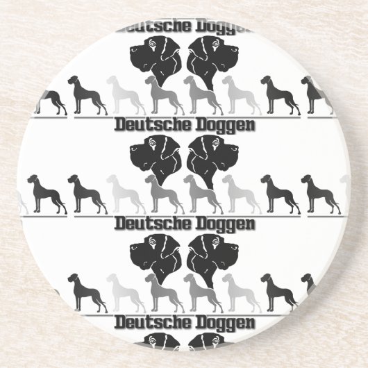 Doggenlogo Schwarz Grau Untersetzer (Vorne)