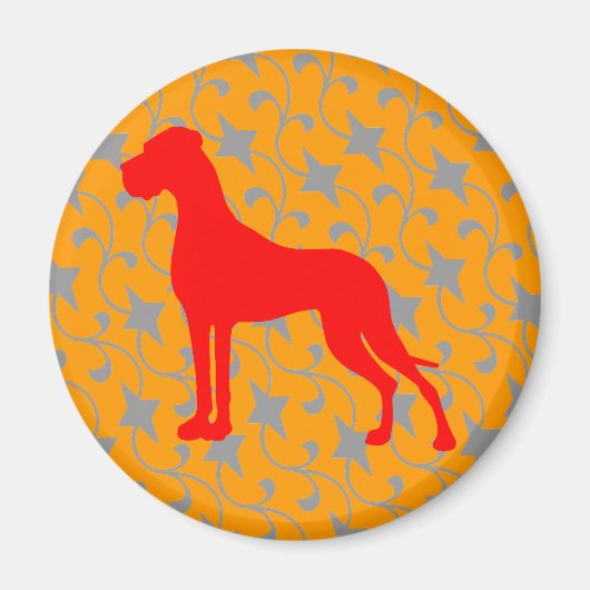 Doggenmagnet rot orange magnet (Vorne)