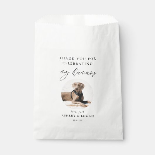 Doggie Bag Hund Danke Gastgeschenk Hochzeit Tasche Geschenktütchen (Vorderseite)