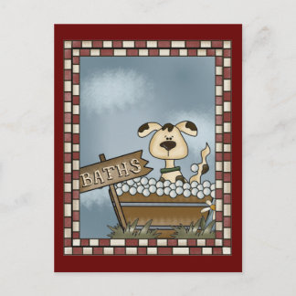 Doggie Bath Postkarte
