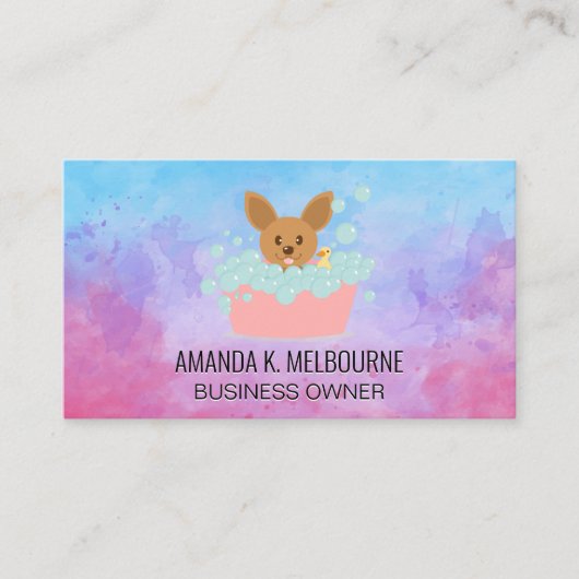 Doggie Bath Wash | Seifenblasen Visitenkarte (Vorderseite)