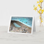 Doggie Beach Party Grußkarte Karte (Gelbe Blume)