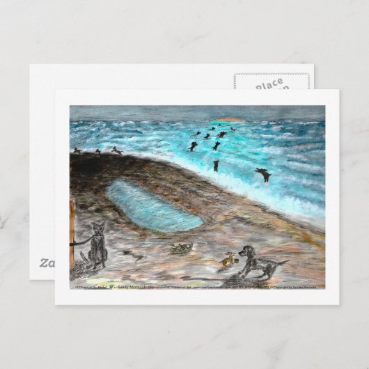 Doggie Beach Party Postkarte (Vorne/Hinten)