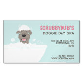 Doggie Bubble Bath | Fun Pet Groomer | Hundefisch Magnetische Visitenkarte (Vorderseite)