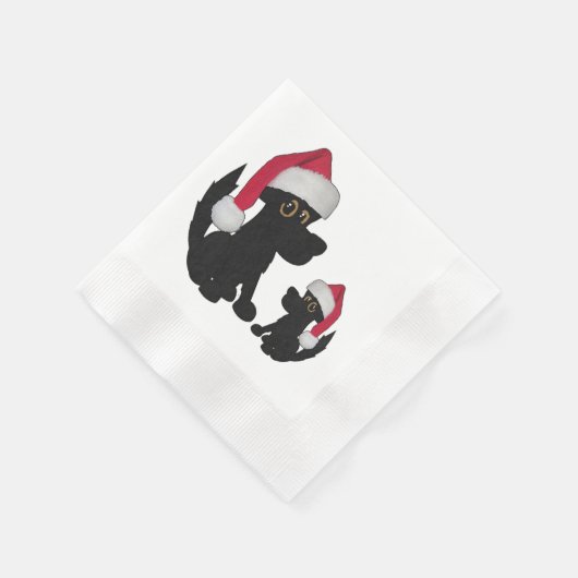 Doggie Christmas Hat Serviette (Ecke)