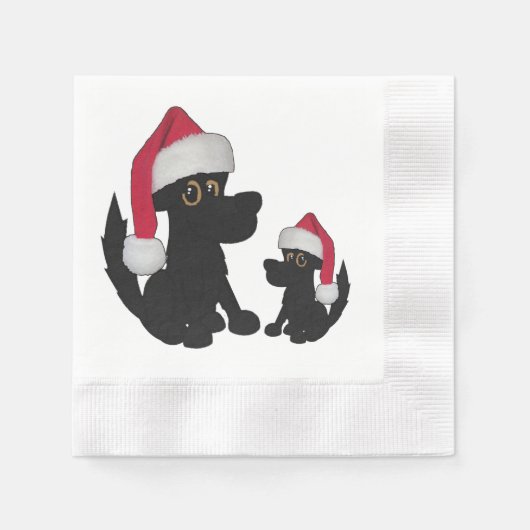 Doggie Christmas Hat Serviette (Vorderseite)