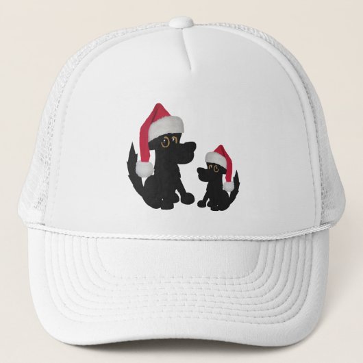 Doggie Christmas Hat Truckerkappe (Vorderseite)