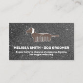 Doggie Comb | Glitzer Terminkarte (Vorderseite)