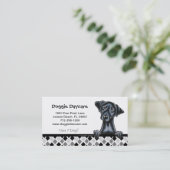 Doggie Daycare Dog Business Black Lab Visitenkarte (Stehend Vorderseite)