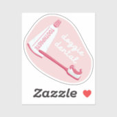 "Doggie Dental" Erinnerung zur Hundepflege Kirsche Aufkleber (Blatt)