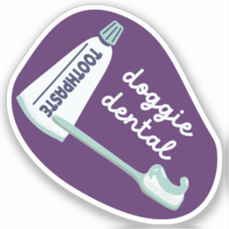 "Doggie Dental" Erinnerung zur Hundepflege, pink u Aufkleber