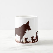Doggie Familie 3 Kaffeetasse (Mittel)