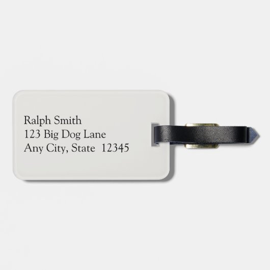 Doggie Family Picture Luggage Tag Gepäckanhänger (Rückseite horizontal)