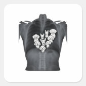 Doggie Heart X-Ray - Funny Dog Lover Design Quadratischer Aufkleber (Vorderseite)