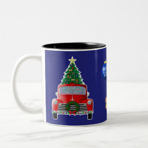 Doggie Leckerei Weihnachtsbaum Little Red Truck Zweifarbige Tasse