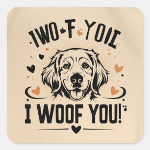 Doggie-Liebe Quadratischer Aufkleber